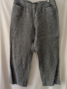 Navy Women's Linen  Capri Pants
